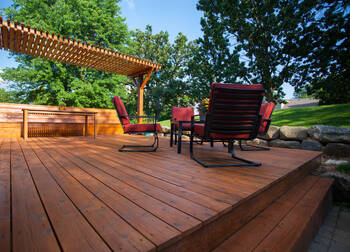 Deck staining in Oakville, CA by Lavish & Sons Painting, Inc..